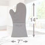 Single All-Clad Premium Silicone Oven Mitt in titanium gray, showing textured silicone grip and flexible design.