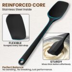 A complete 9-piece set of black silicone spatulas, including various shapes for cooking and baking tasks.