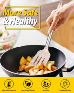 Two BUNDLEPRO silicone solid turner spatulas with khaki heads and stainless steel handles, ideal for non-stick cooking.