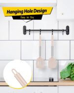 Two BUNDLEPRO silicone solid turner spatulas with khaki heads and stainless steel handles, ideal for non-stick cooking.
