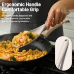 A set of three VITEVER silicone spoonulas in black, gray, and khaki colors, ideal for nonstick cookware.